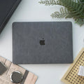 Grey Rock Texture Leather Macbook Case
