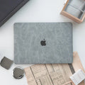 Light Grey Rock Texture Leather Mac Case