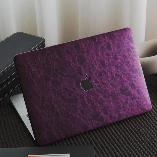 Purple Rock Texture Leather Macbook Case