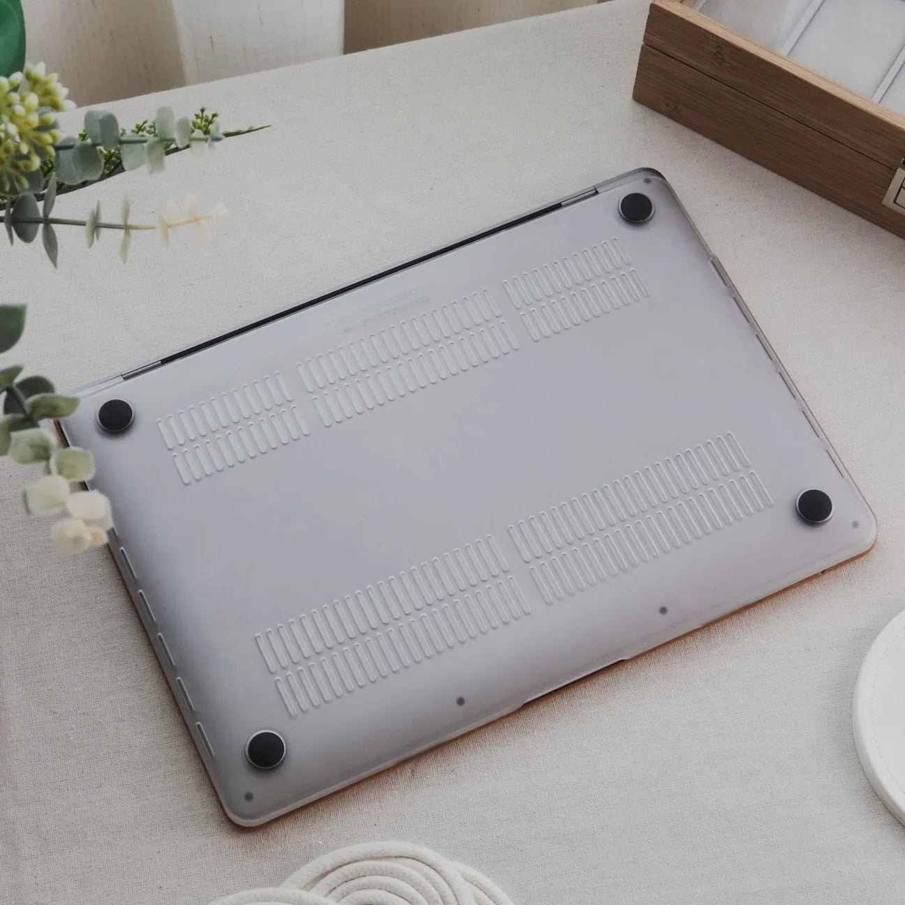 Cocoa Brown Suede Leather Macbook Case
