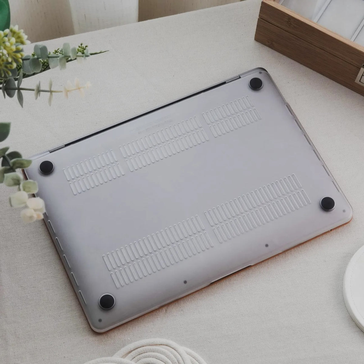 Cocoa Brown Suede Leather Macbook Case