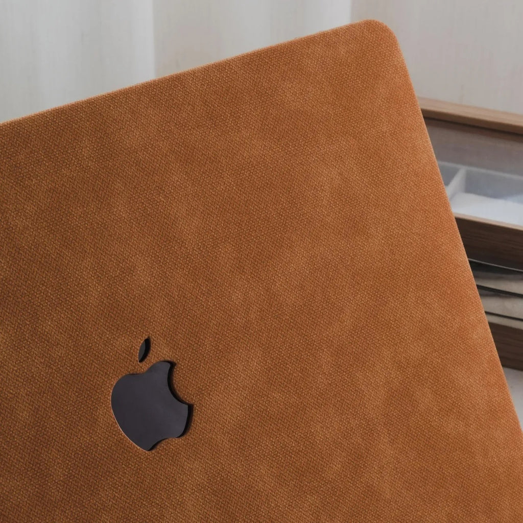 Cocoa Brown Suede Leather Macbook Case