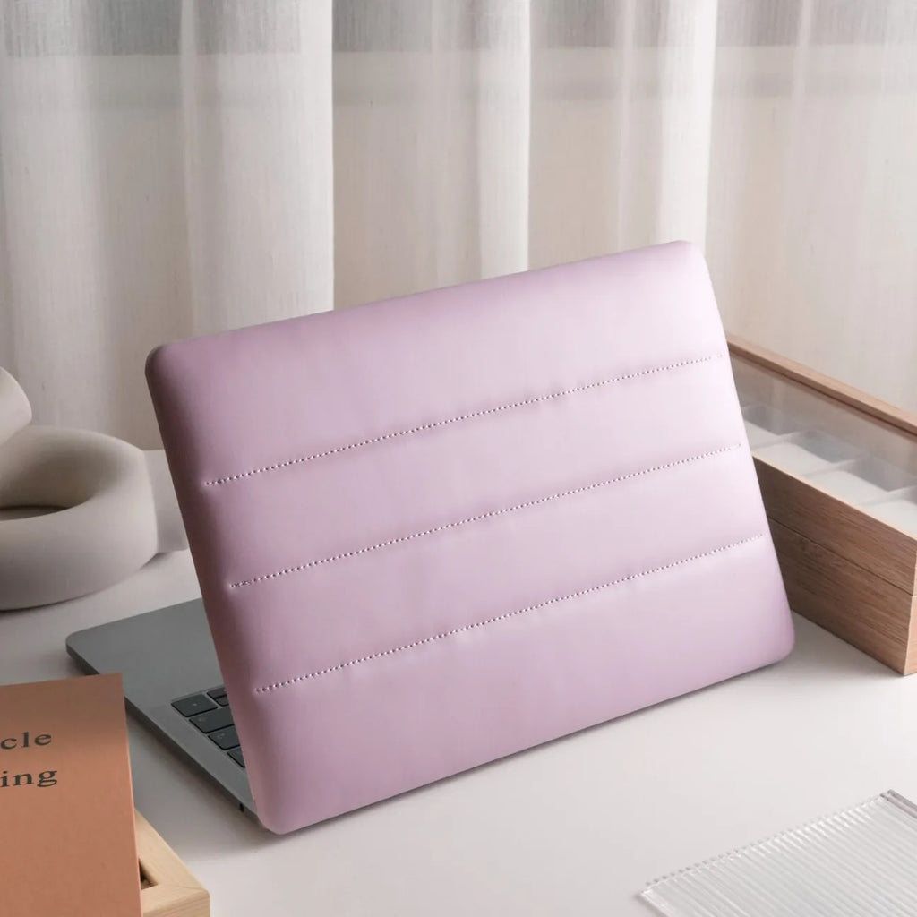 Lilac Luxury Fashion Soft Puffer Leather Macbook Case