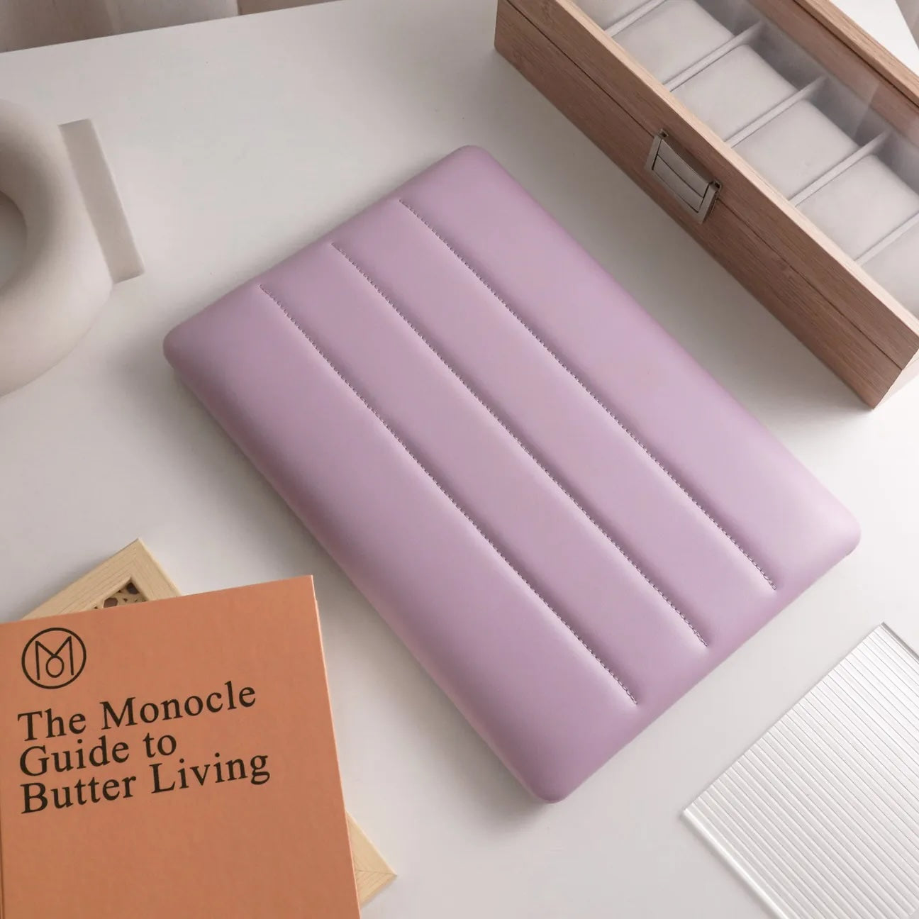 Lilac Luxury Fashion Soft Puffer Leather Macbook Case