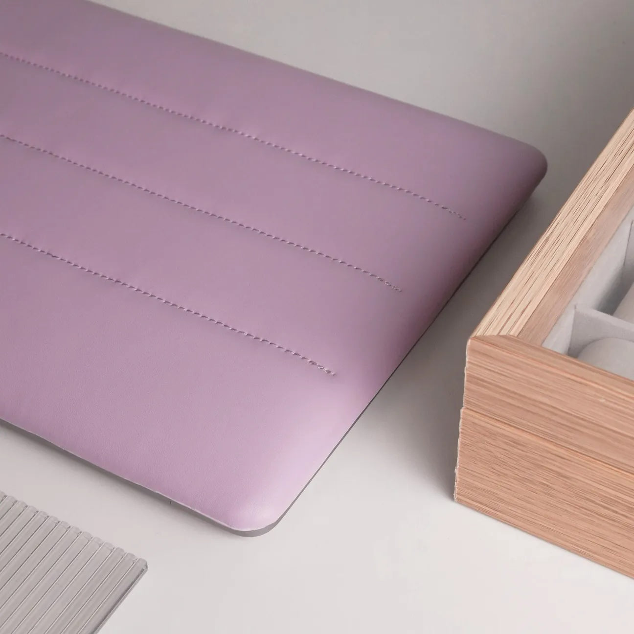 Lilac Luxury Fashion Soft Puffer Leather Macbook Case