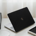 Black Teddy Plush Leather Macbook Case