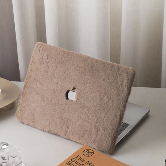 Walnut Rabbit Fur Leather Macbook Case