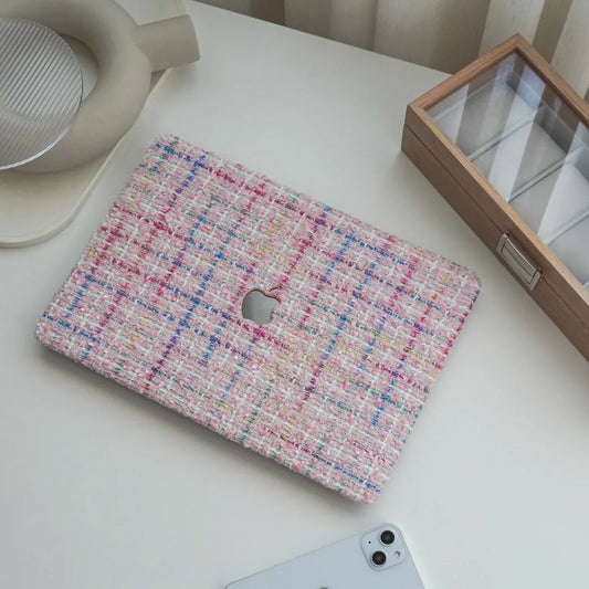 Pink Plain Weave w/ Fancy Yarn Texture Mac Case