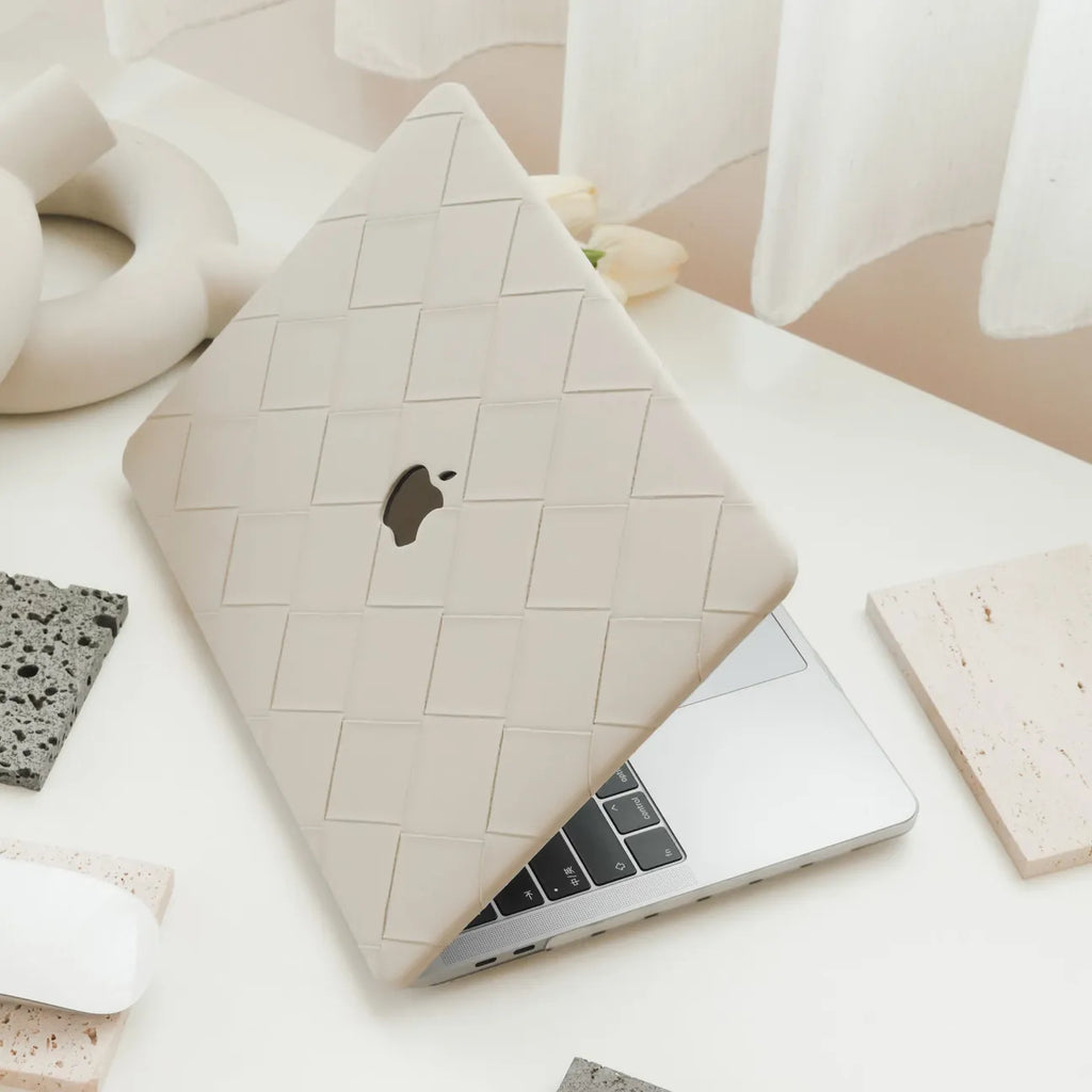 Rock Ash Weave Texture Leather Macbook Case