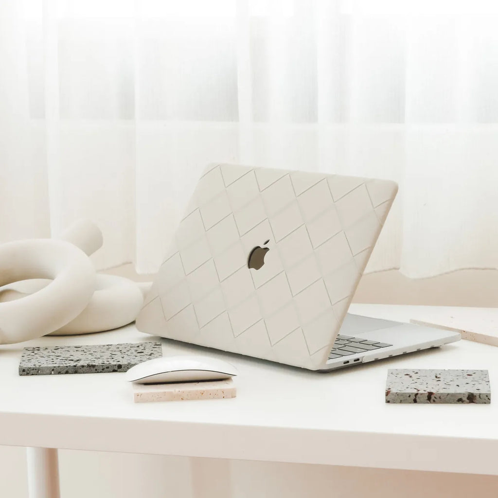 Rock Ash Weave Texture Leather Macbook Case