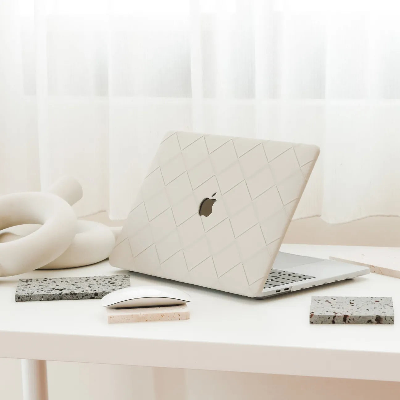 Rock Ash Weave Texture Leather Macbook Case