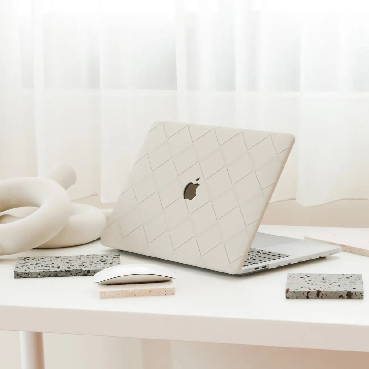 Rock Ash Weave Texture Leather Macbook Case