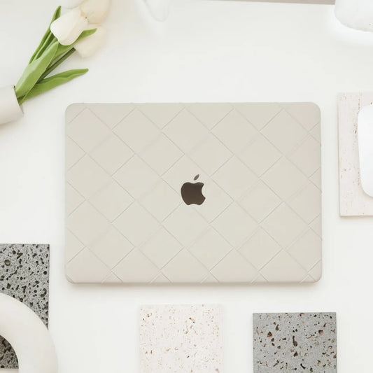 Rock Ash Weave Texture Leather Macbook Case