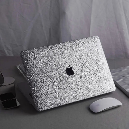 Silver Irregular Leather Macbook Case