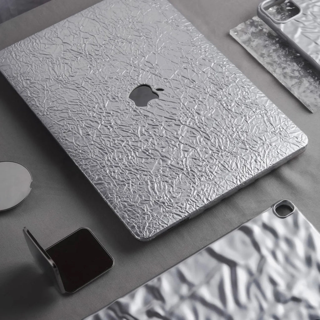 Silver Irregular Leather Macbook Case