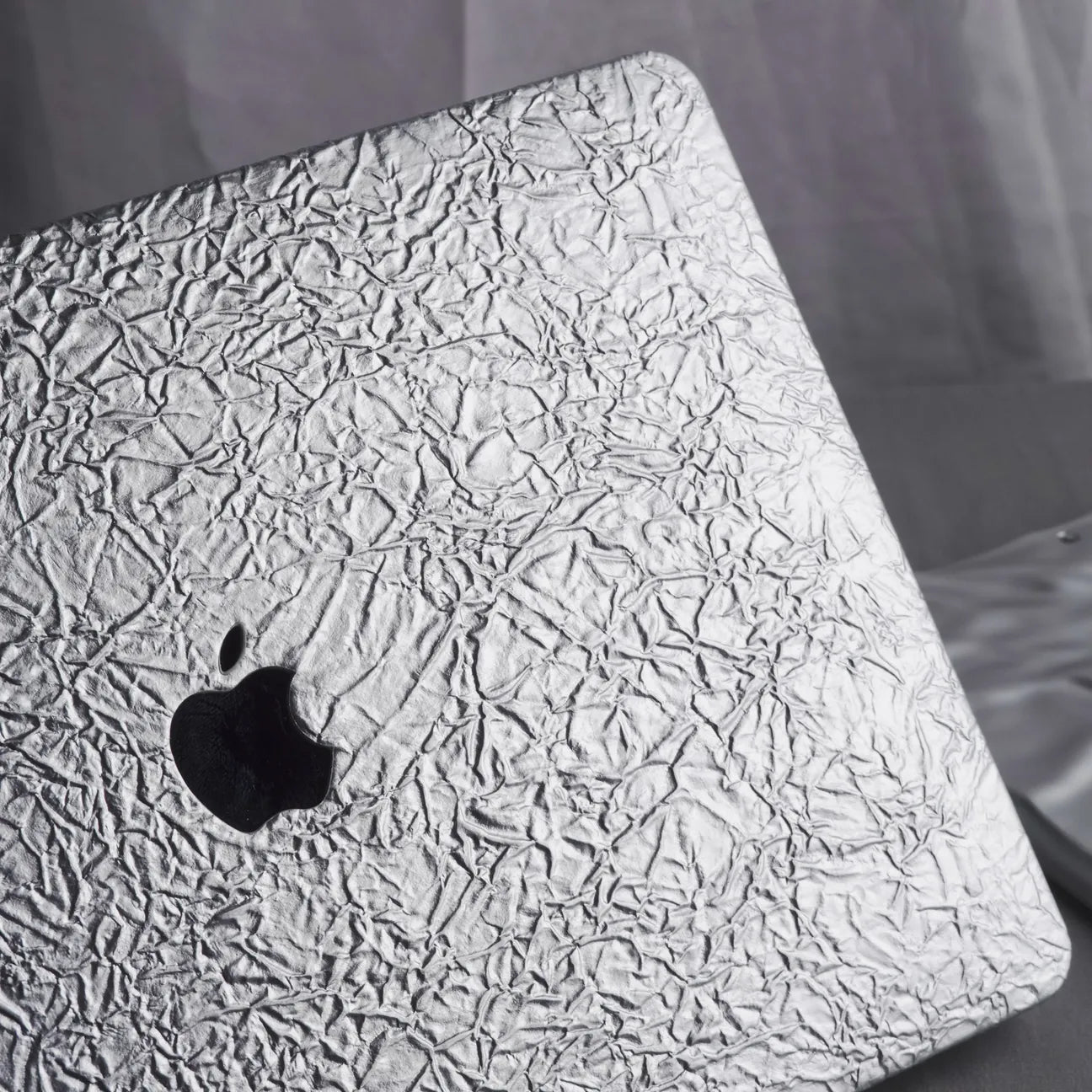 Silver Irregular Leather Macbook Case
