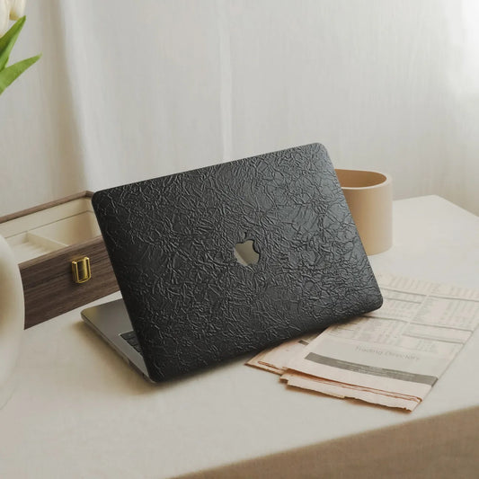 Iron Black Irregular Leather Macbook Case
