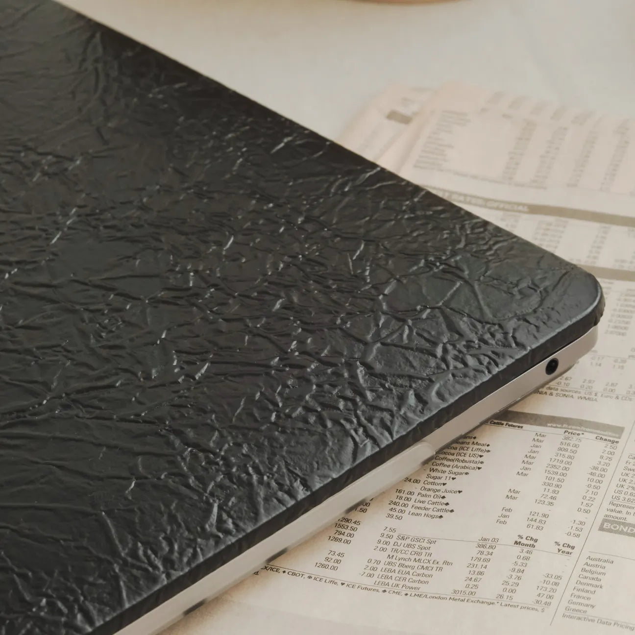 Iron Black Irregular Leather Macbook Case