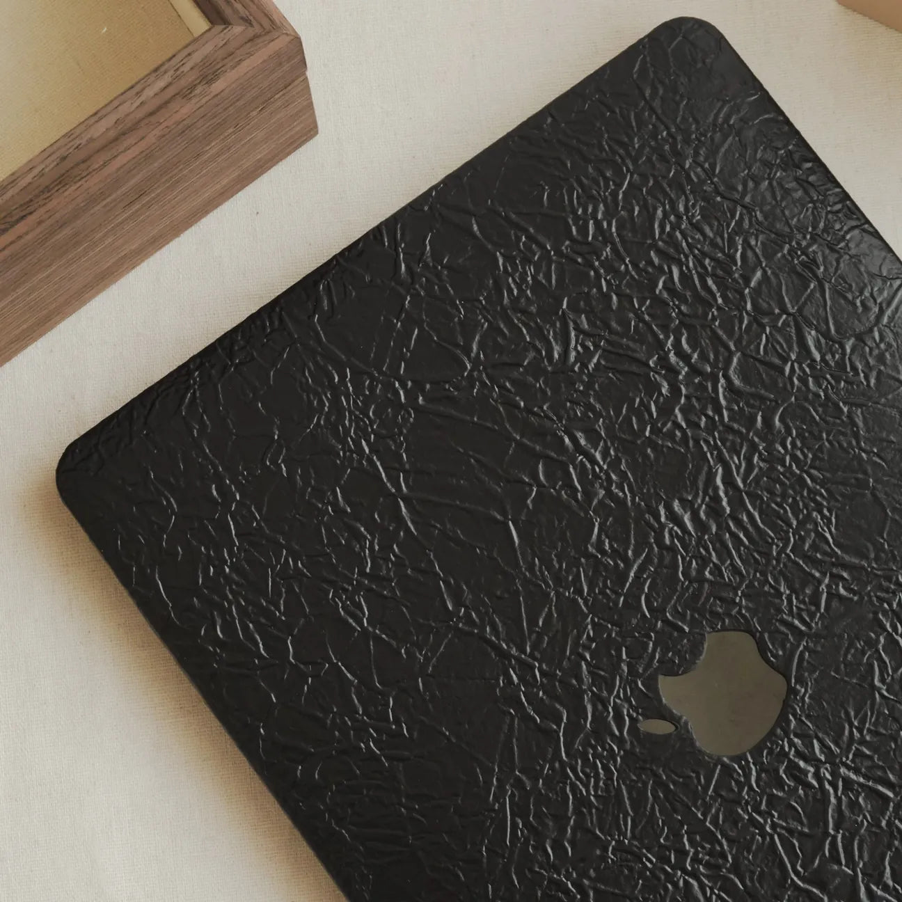 Iron Black Irregular Leather Macbook Case
