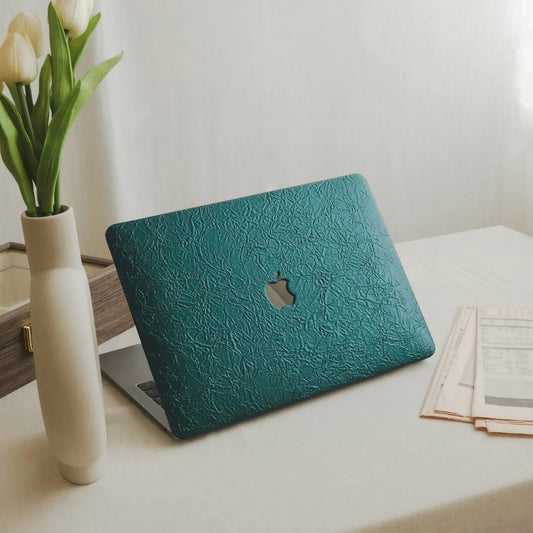 Bronze Green Irregular Leather Macbook Case