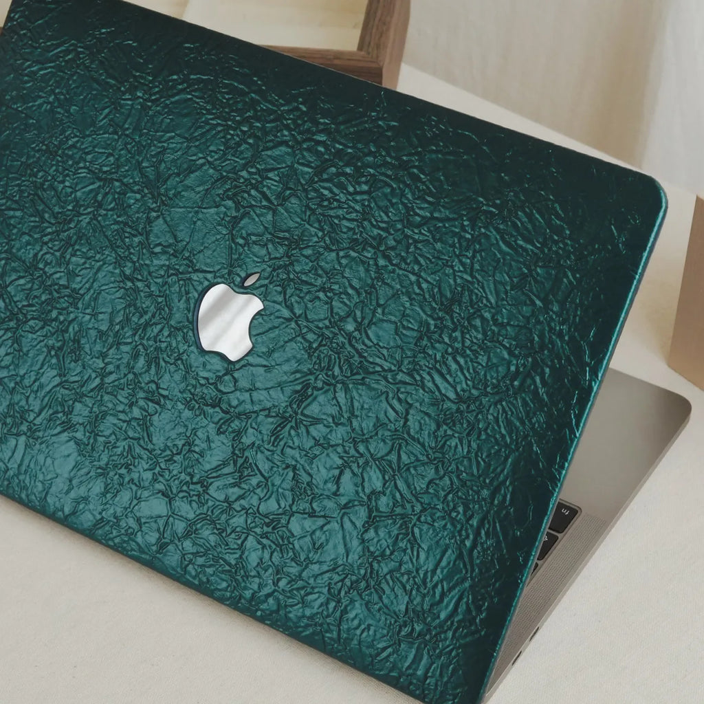 Bronze Green Irregular Leather Macbook Case