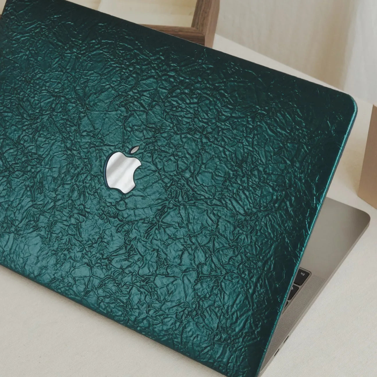 Bronze Green Irregular Leather Macbook Case