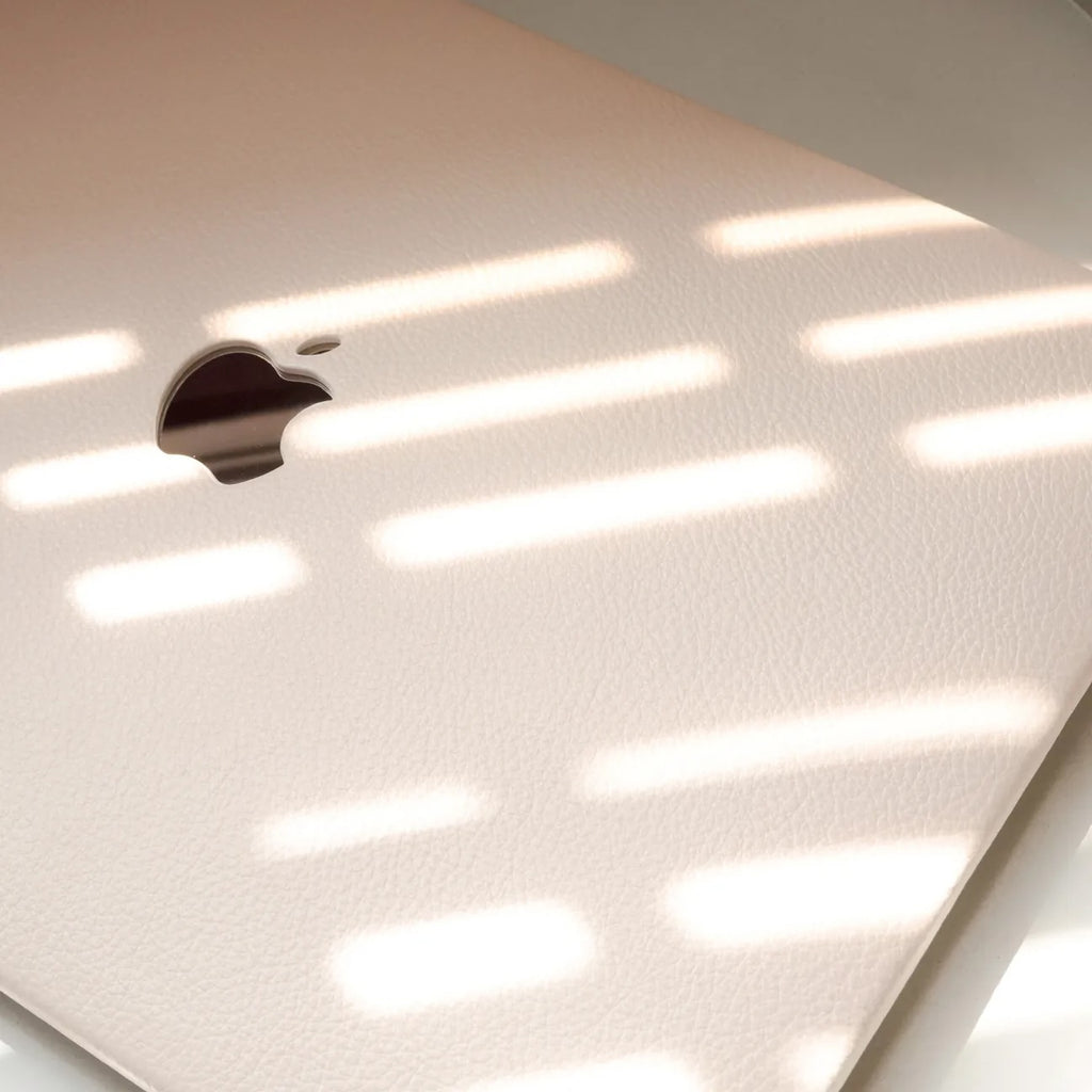 White Lychee Peel Leather Macbook Case