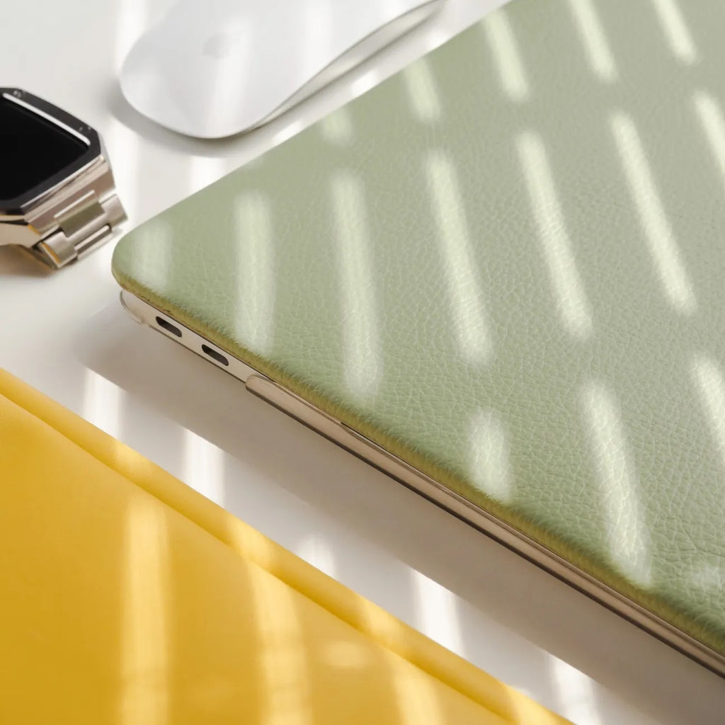Green Lychee Peel Leather Macbook Case