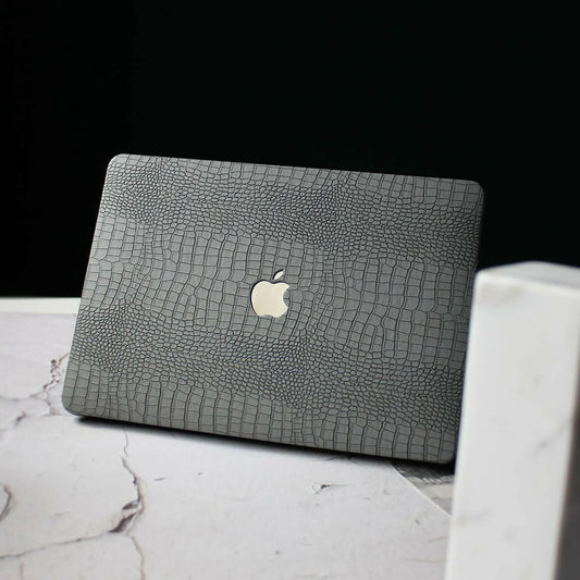 Grey Crocodile Leather Macbook Case