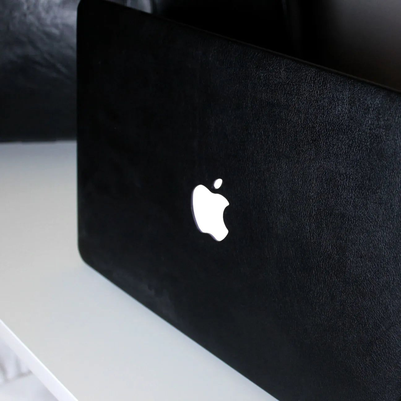 Classic black Litchi Leather Macbook case