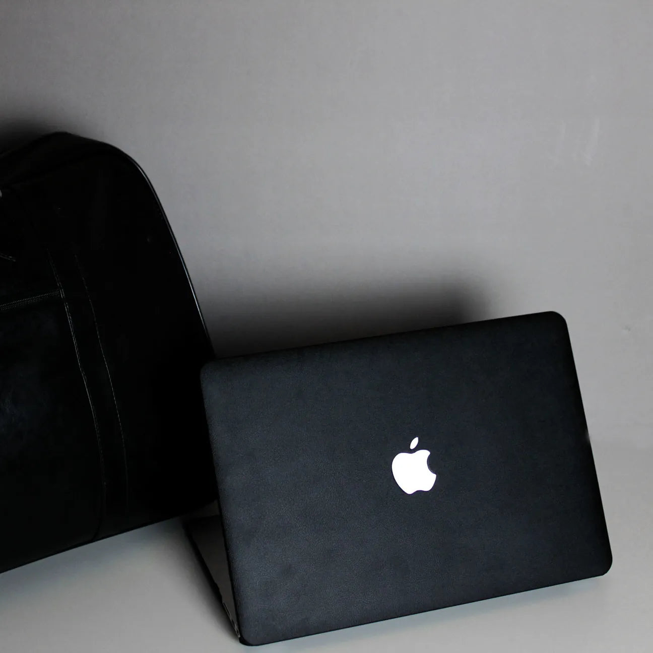 Classic black Litchi Leather Macbook case