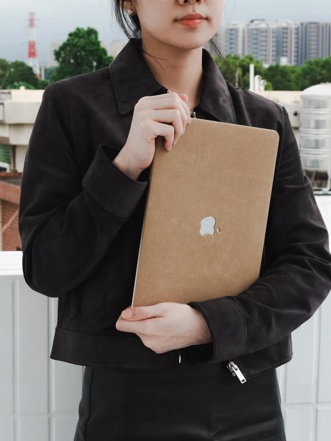 Walnut Suede Leather Macbook Case