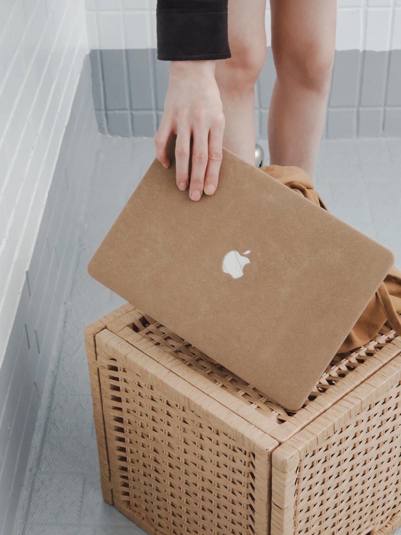 Walnut Suede Leather Macbook Case