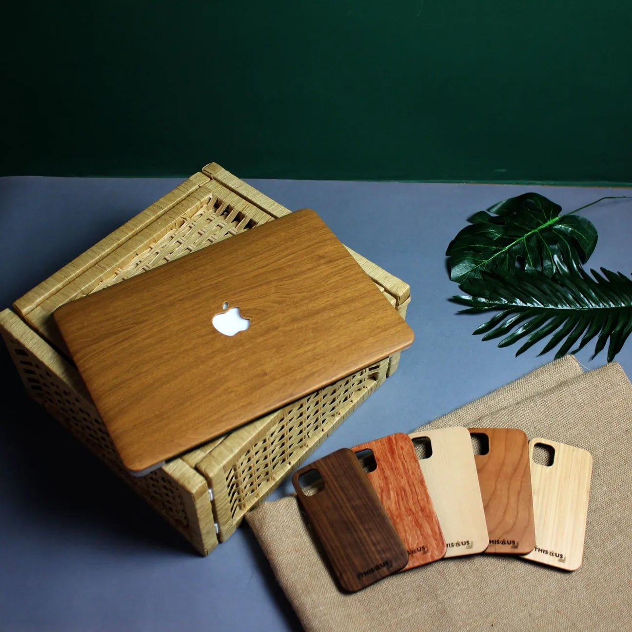 style-Wood grain Litchi Leather Mac case