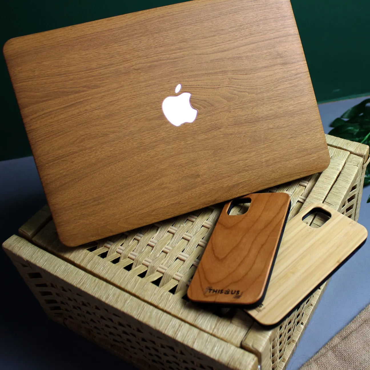 style-Wood grain Litchi Leather Mac case