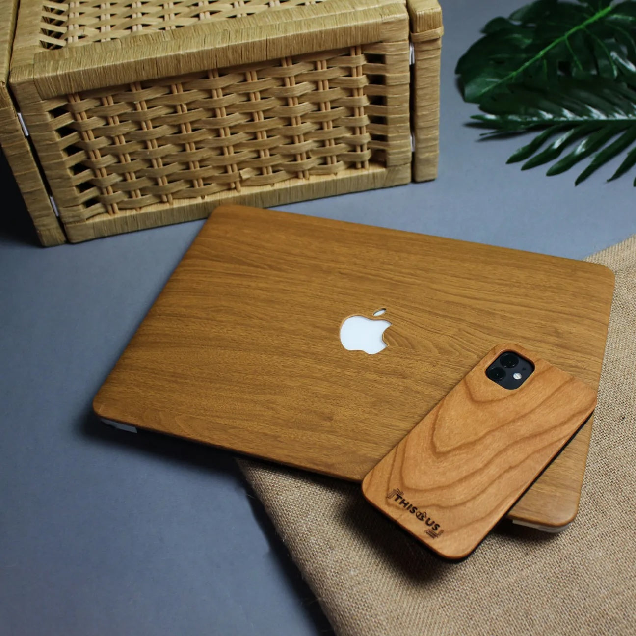 style-Wood grain Litchi Leather Mac case