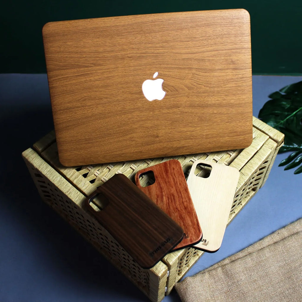 style-Wood grain Litchi Leather Mac case