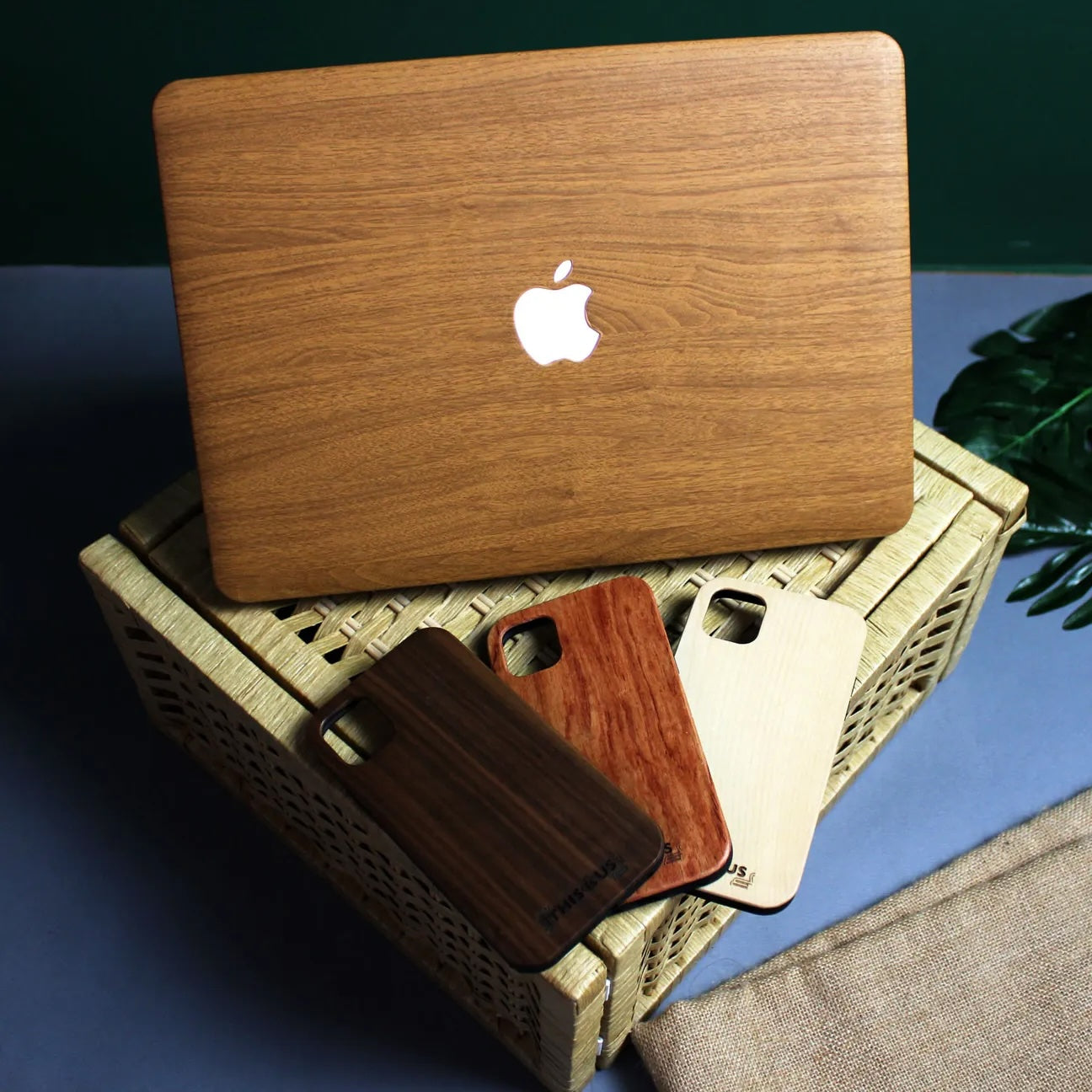 style-Wood grain Litchi Leather Mac case