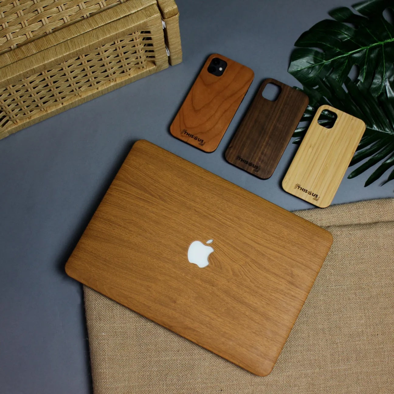 style-Wood grain Litchi Leather Mac case
