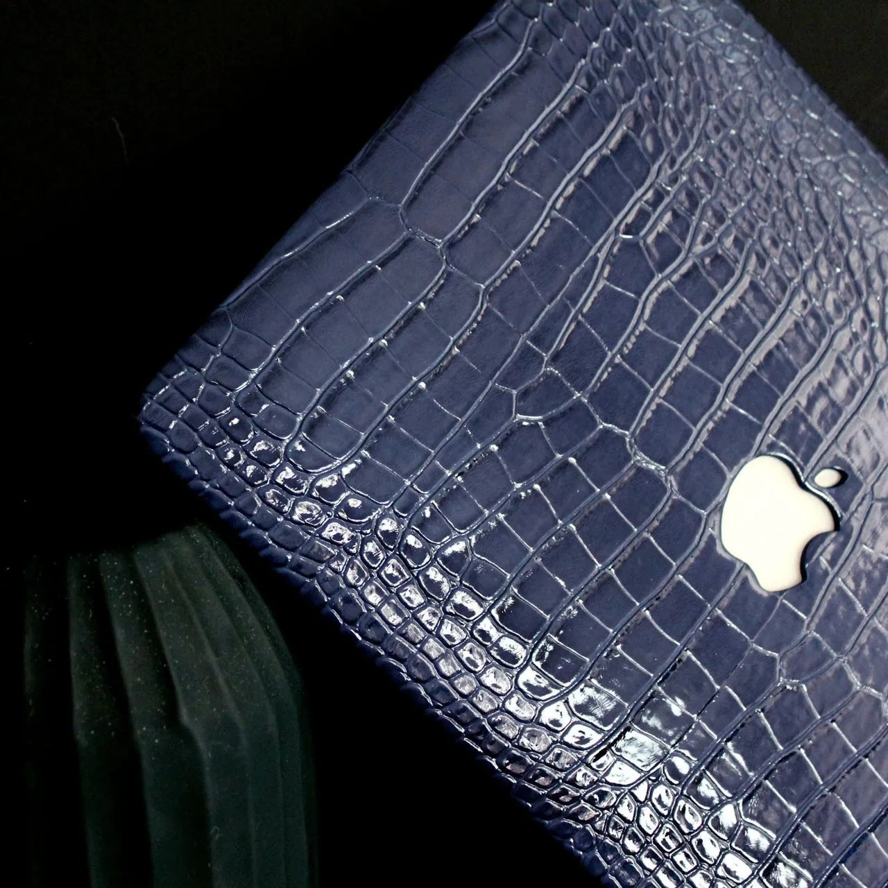 Salvia Blue Crocodile Leather Macbook Case