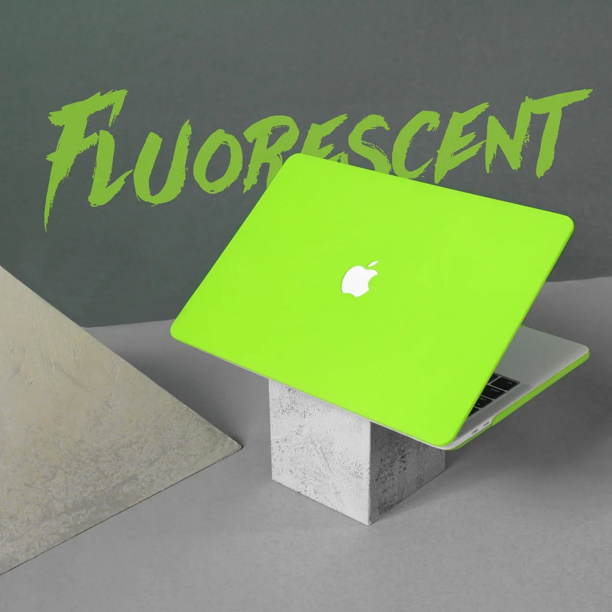 Cream Fluorescent Green Macbook Case