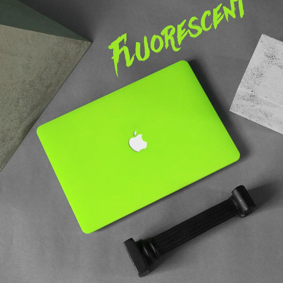 Cream Fluorescent Green Macbook Case