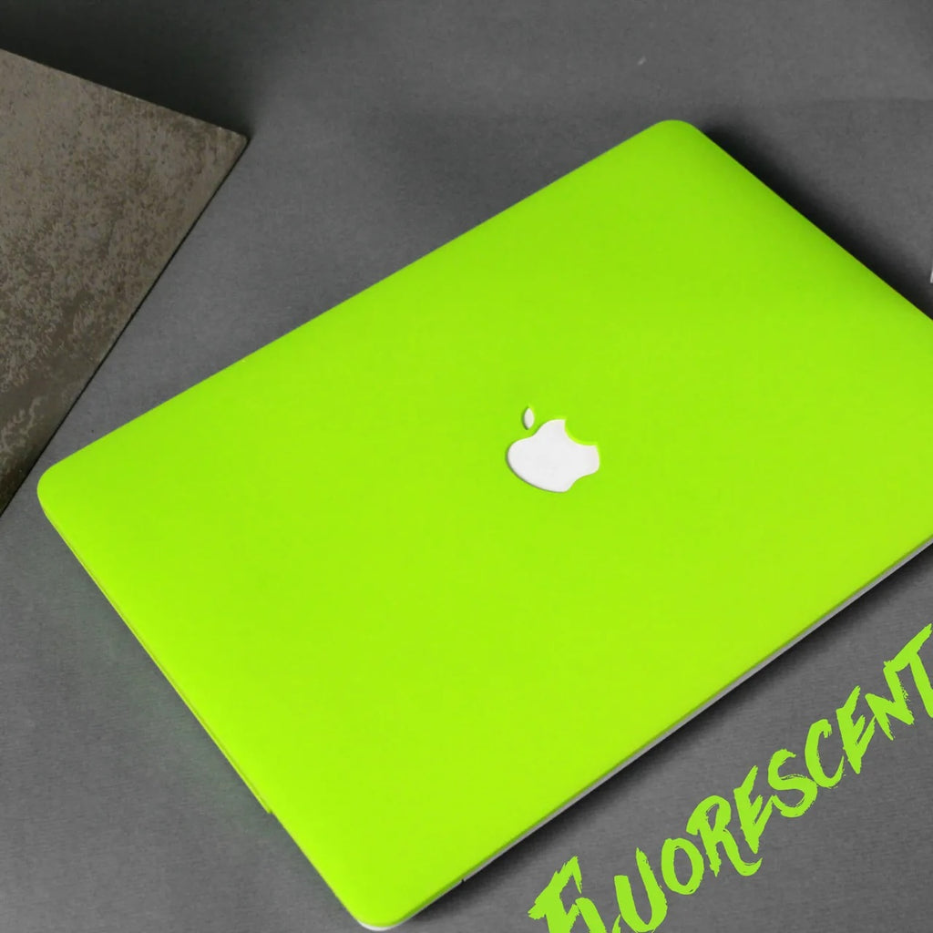 Cream Fluorescent Green Macbook Case