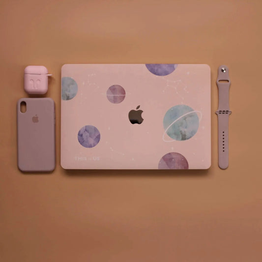 This is us design series Pink Planet Macbook case
