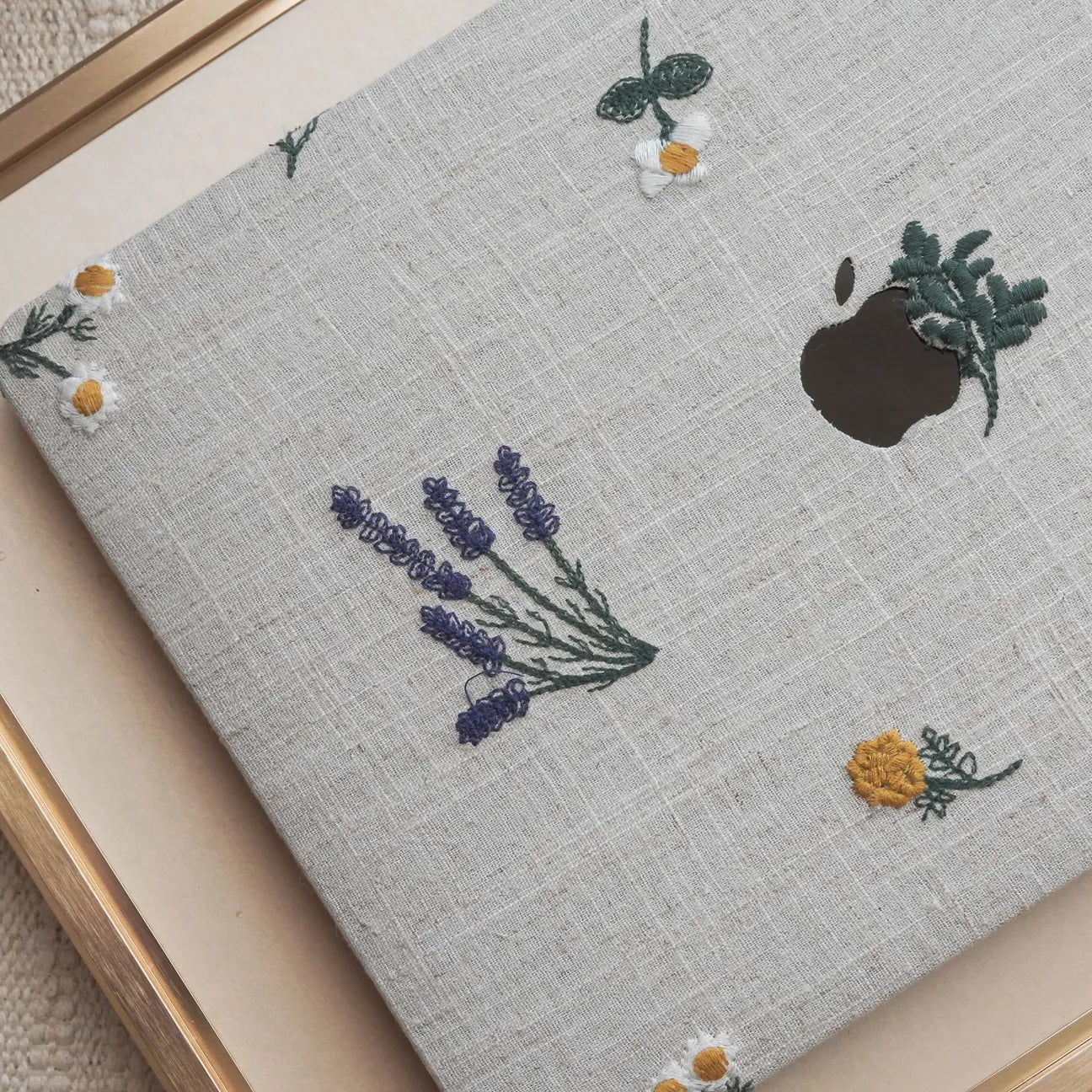 Country Style Embroidered Leather Macbook Case