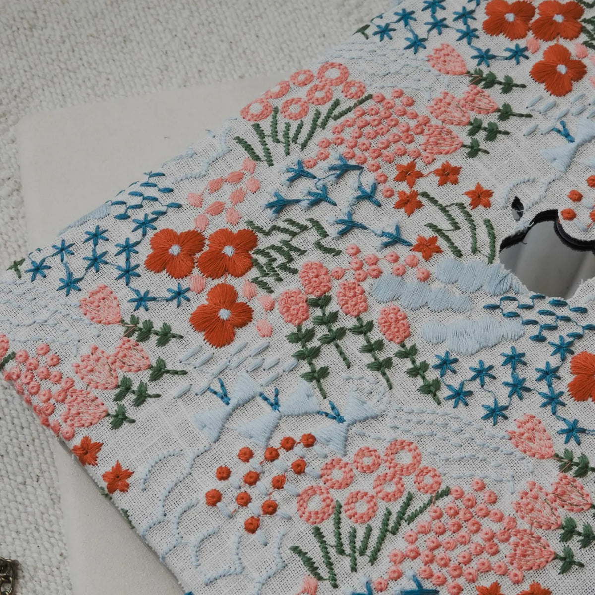 Ivory Garden Embroidered Leather Macbook Case