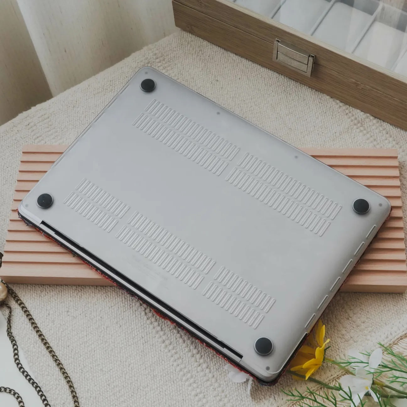 Bloom Embroidered Leather Macbook Case