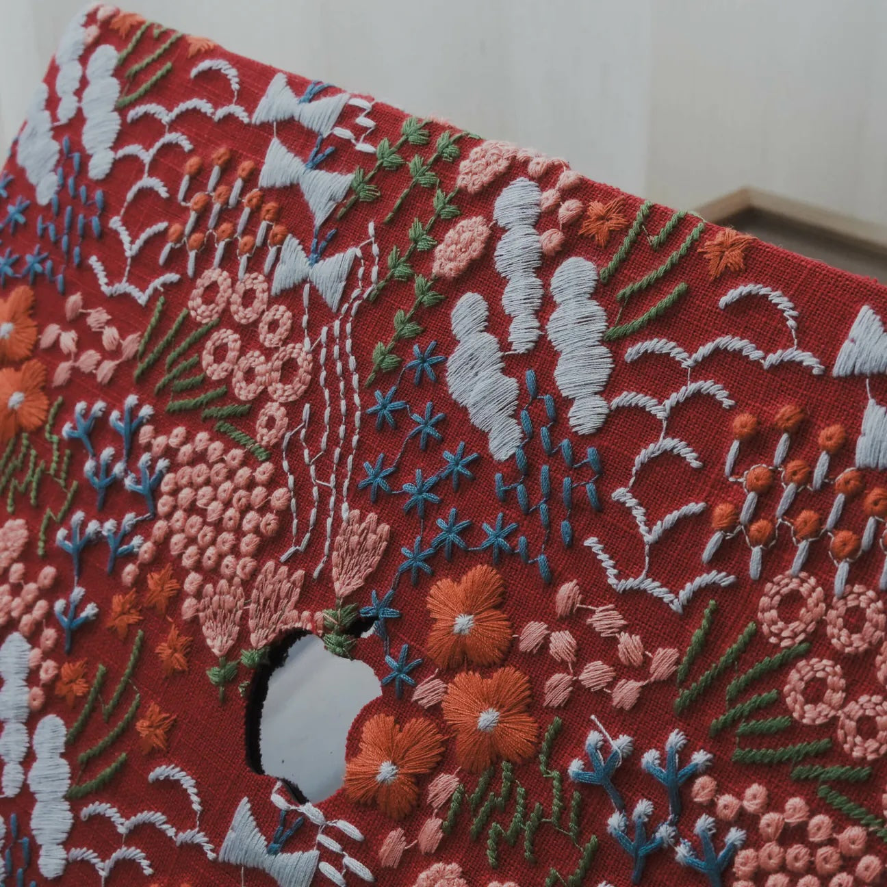 Bloom Embroidered Leather Macbook Case