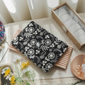 Black Daisy Embroidered Leather Macbook Case