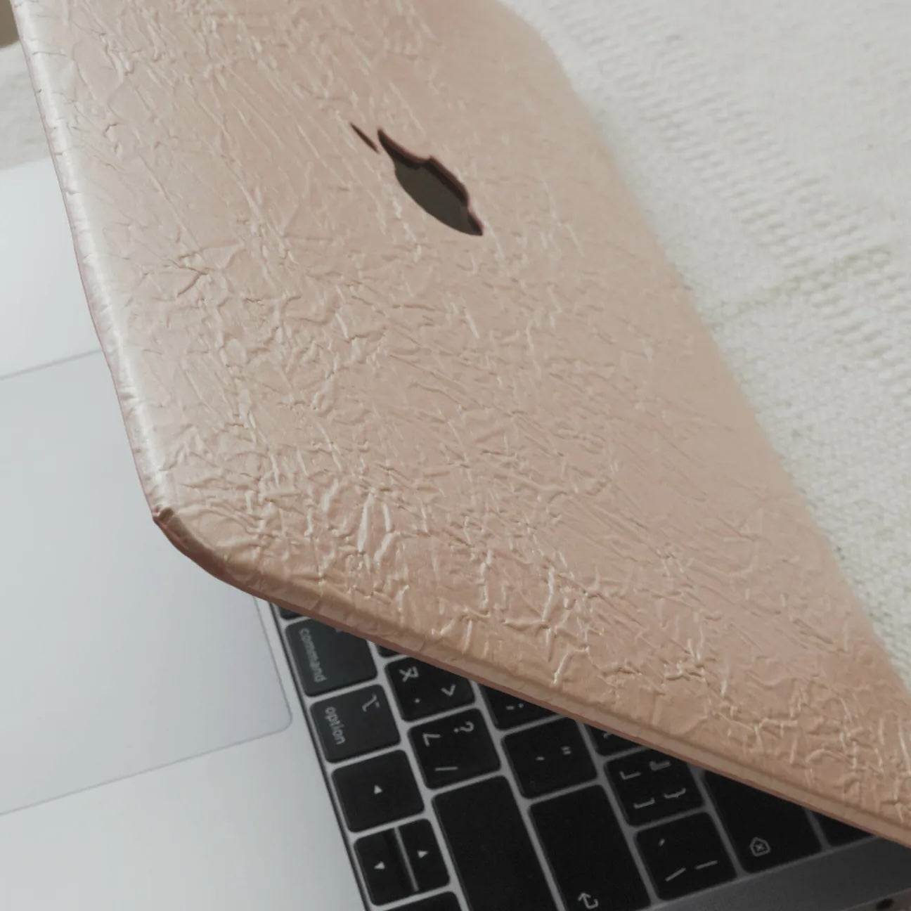 subtle gold Irregular Leather Macbook Case